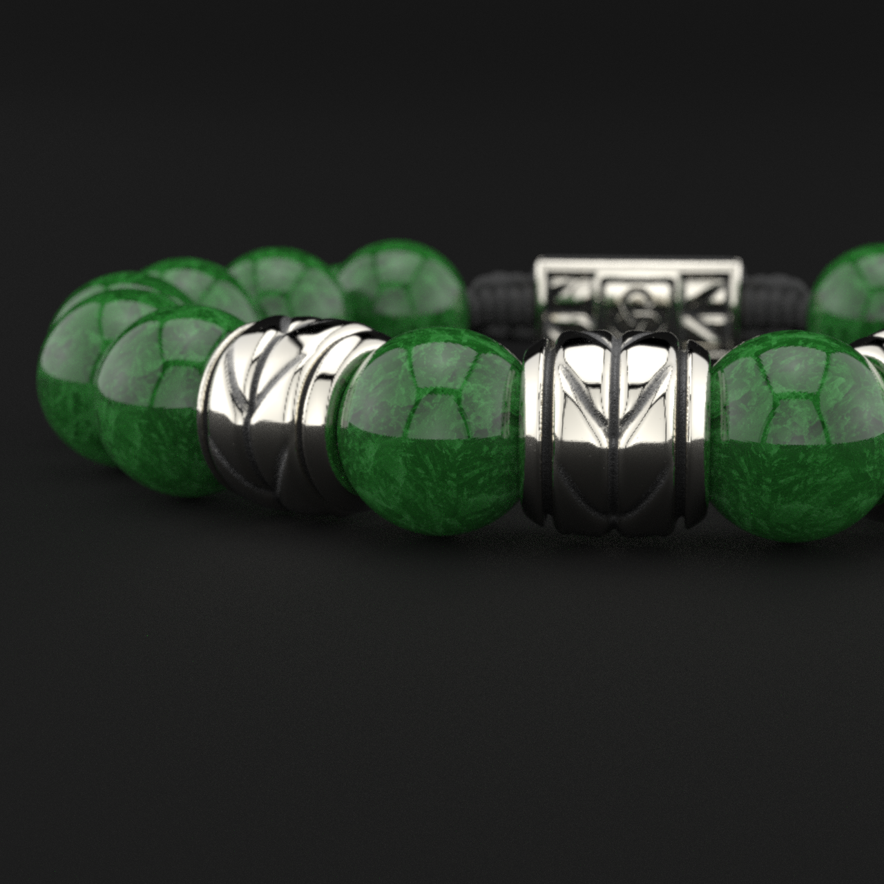 Emerald Jade Bracelet 12mm | Woven