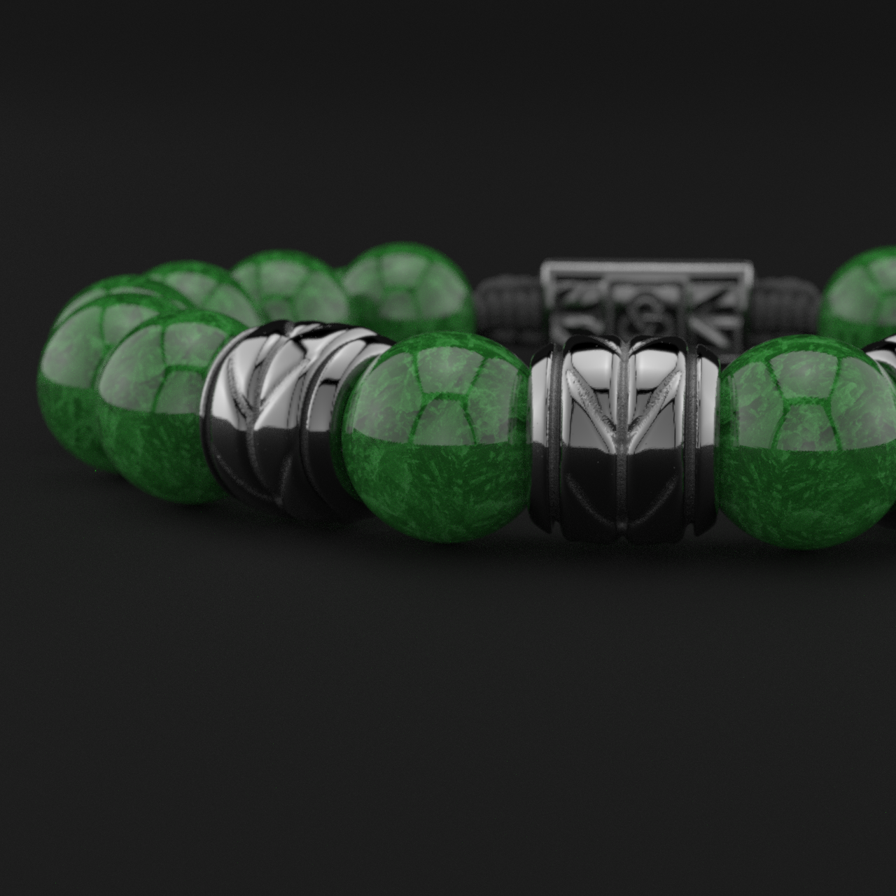 Emerald Jade Bracelet 12mm | Woven