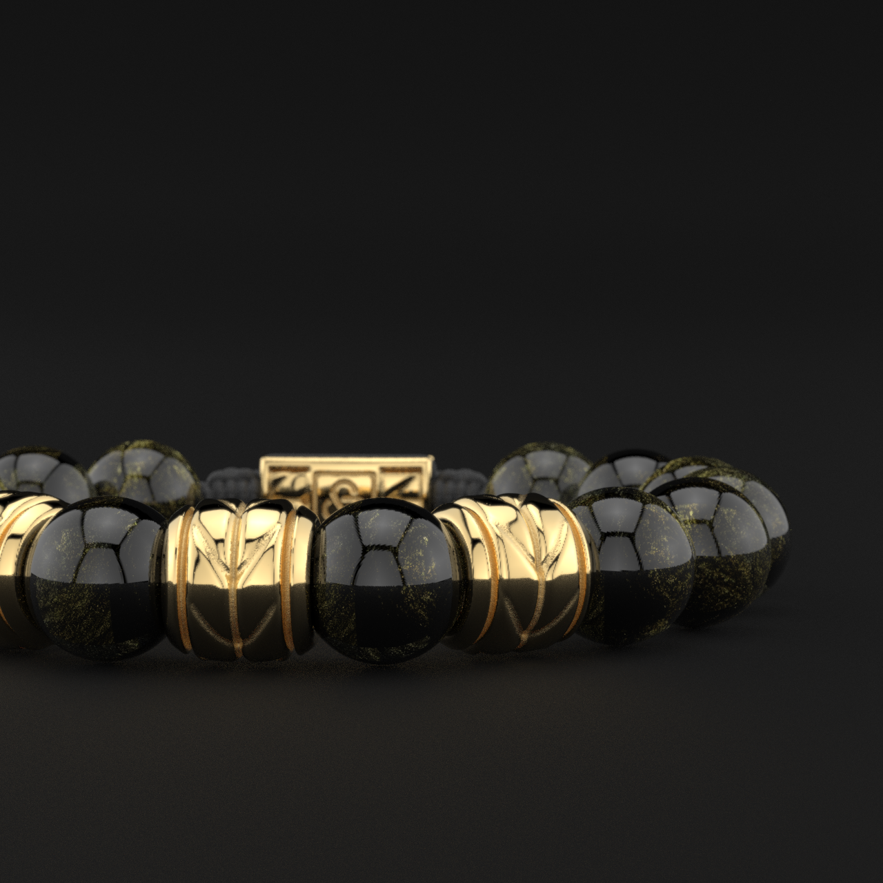 Obsidian Bracelet 12mm | Woven