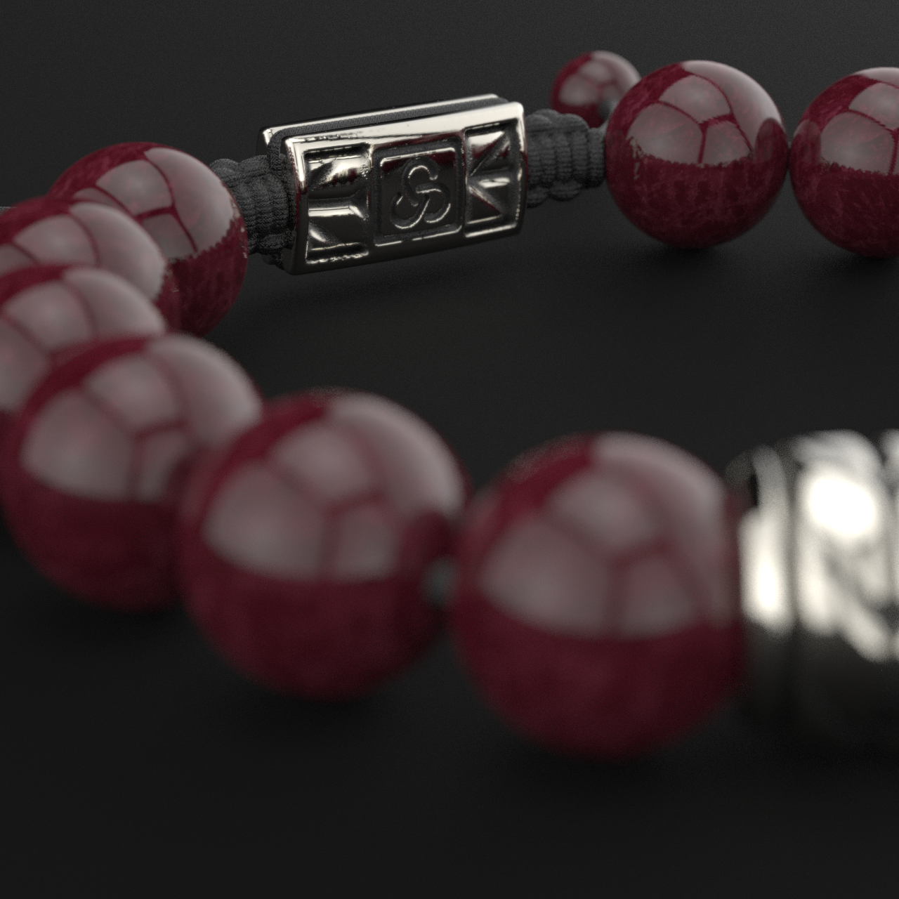 Red Garnet Bracelet 12mm | Woven