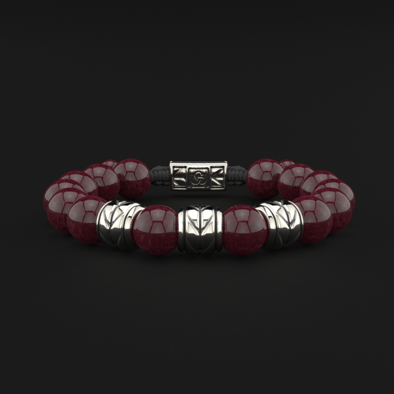 Red Garnet Bracelet 12mm | Woven