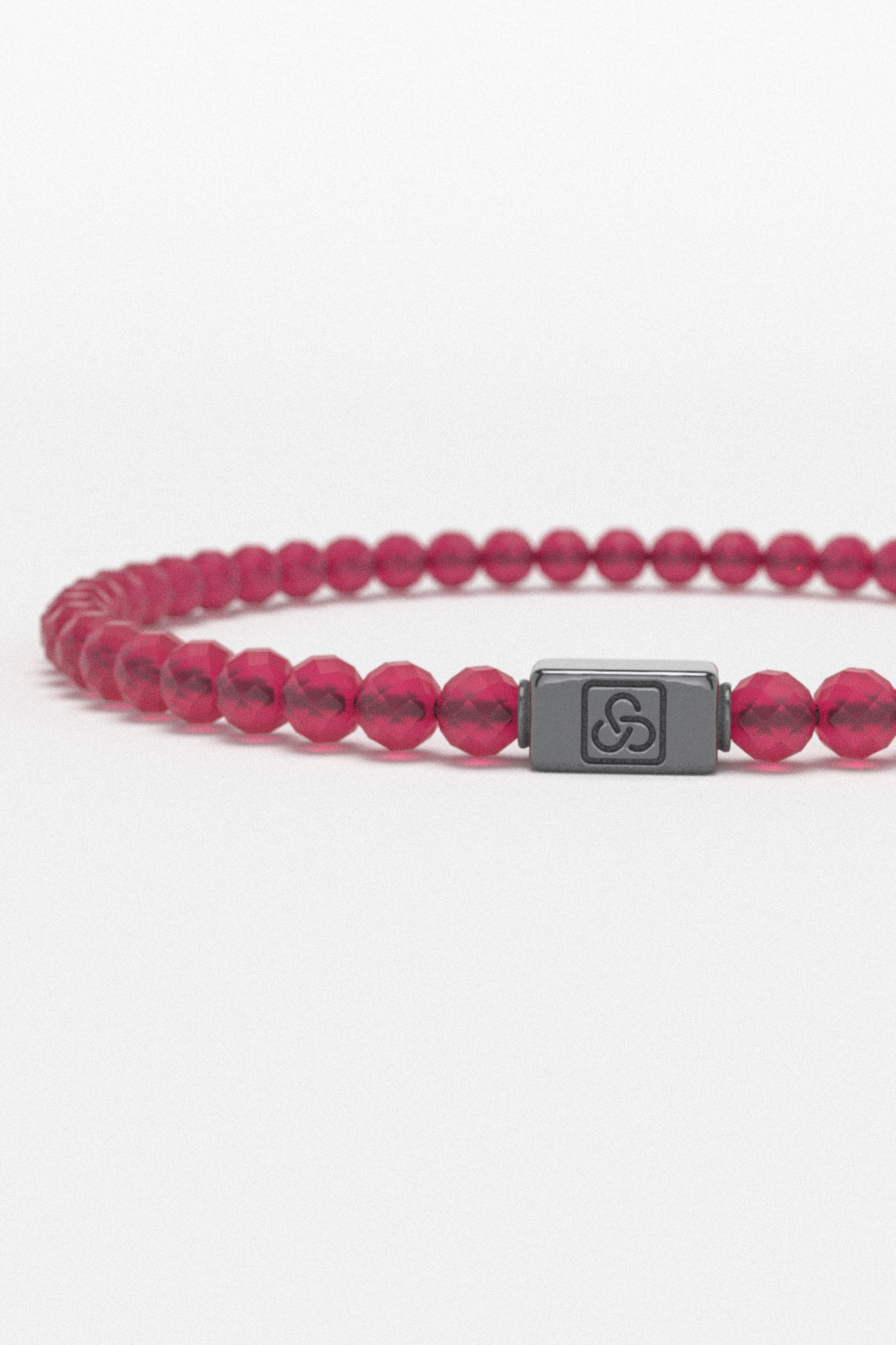 Ruby Matte Bracelet Faceted 4mm | Essential