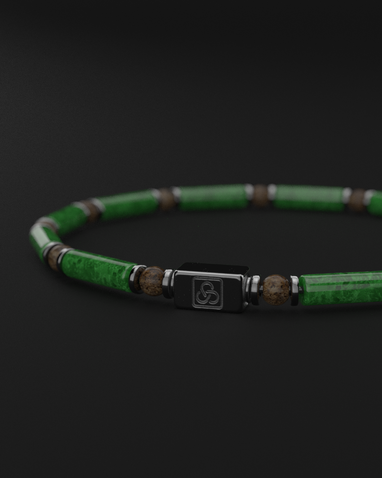 Emerald + Bronzite Bracelet 4mm | PIPE