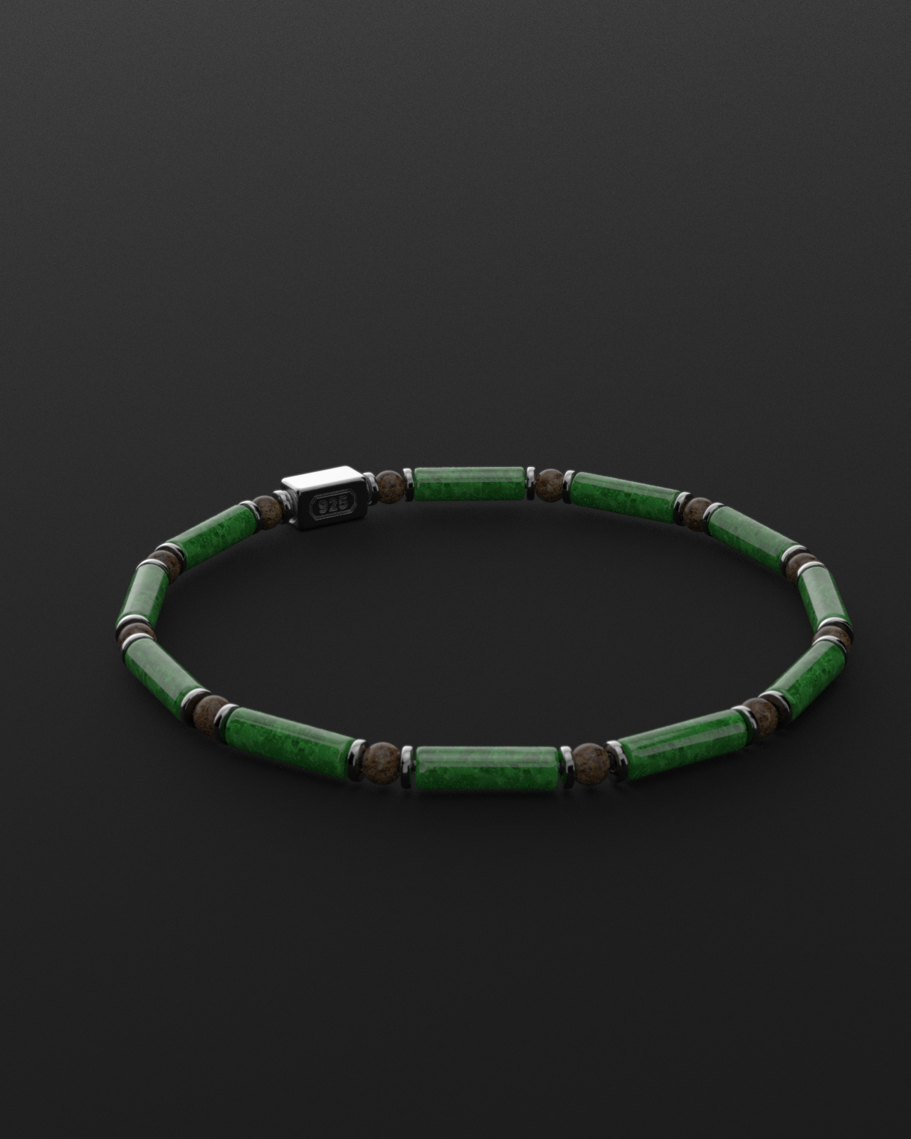 Emerald + Bronzite Bracelet 4mm | PIPE