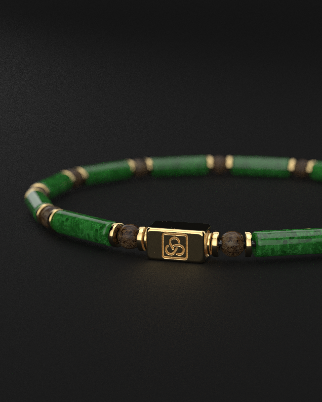 Emerald + Bronzite Bracelet 4mm | PIPE