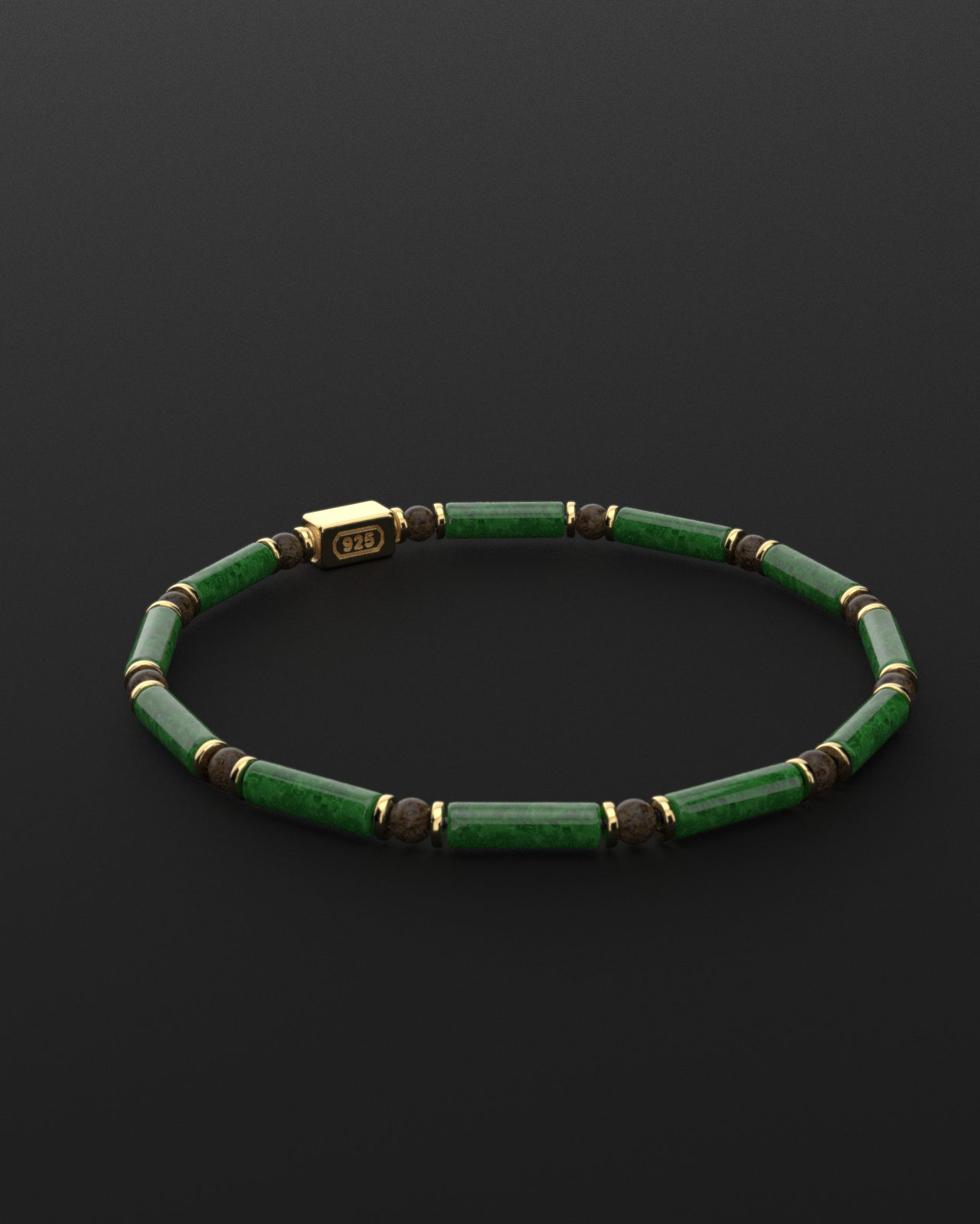 Emerald + Bronzite Bracelet 4mm | PIPE