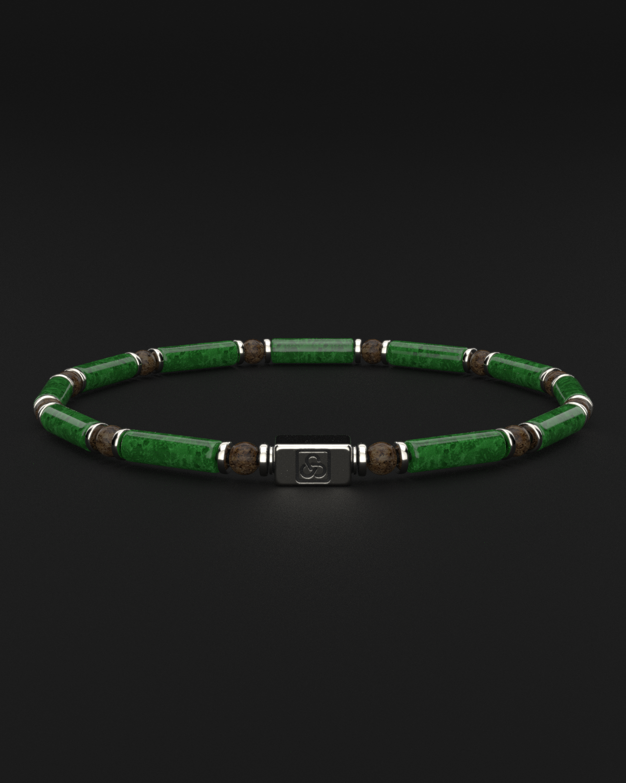 Emerald + Bronzite Bracelet 4mm | PIPE