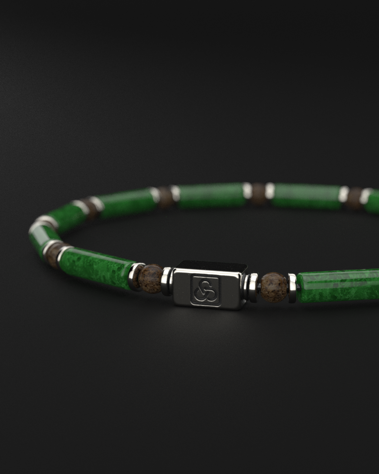 Emerald + Bronzite Bracelet 4mm | PIPE