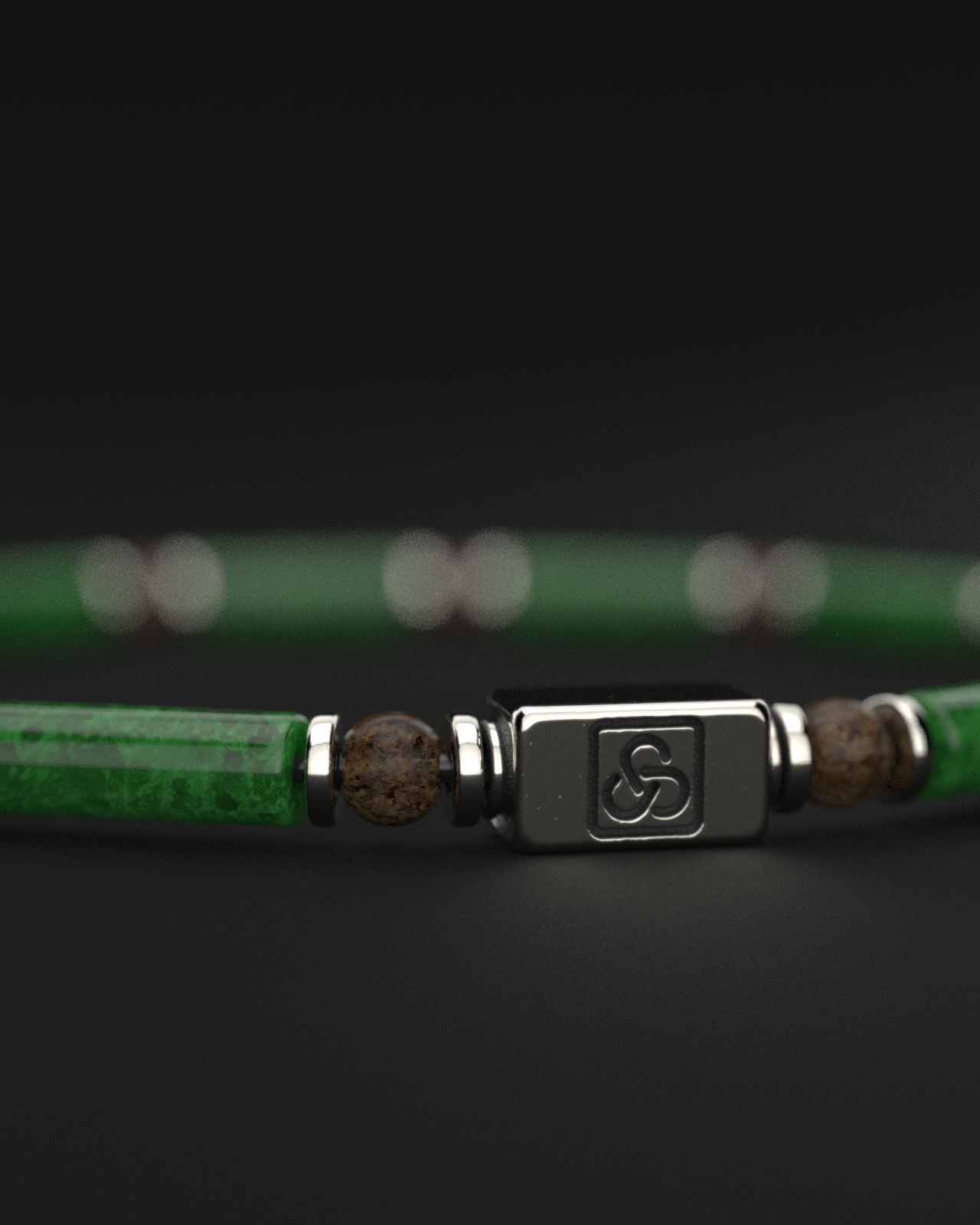 Emerald + Bronzite Bracelet 4mm | PIPE