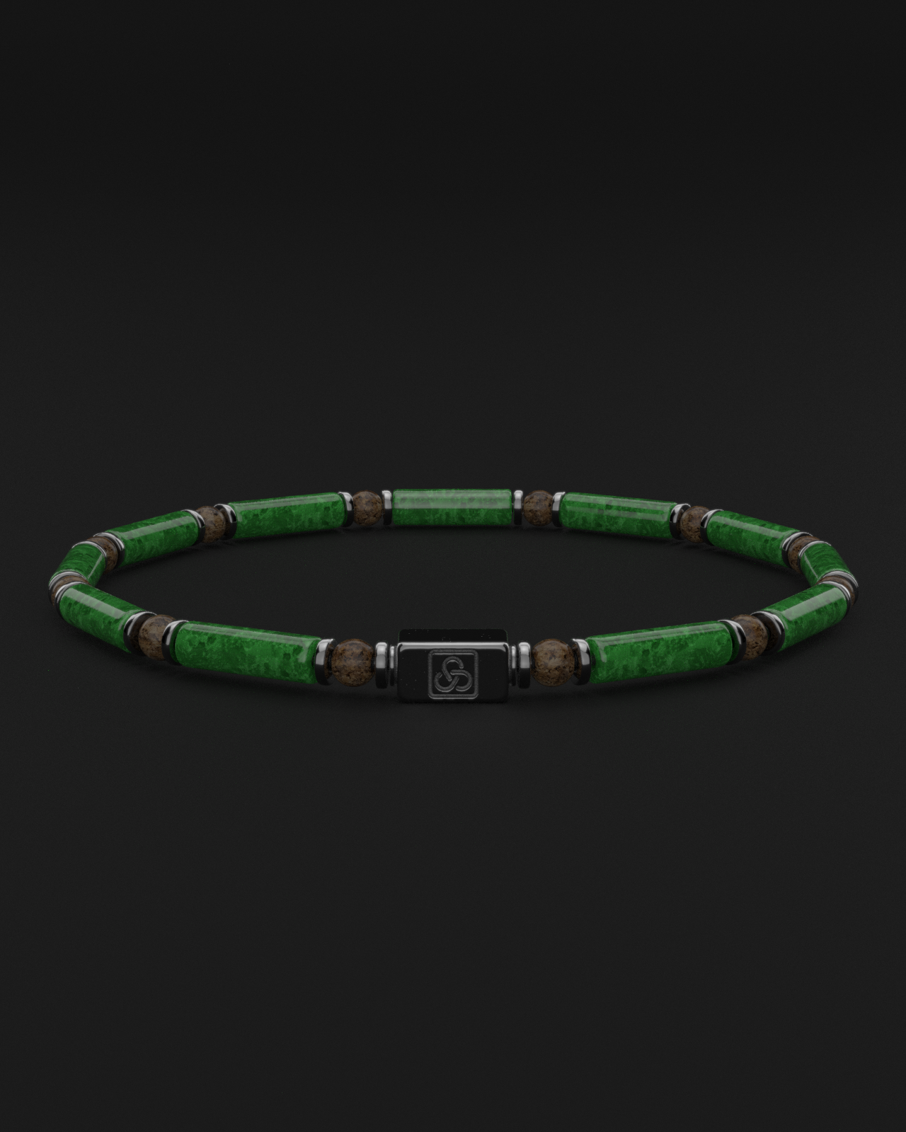 Emerald + Bronzite Bracelet 4mm | PIPE