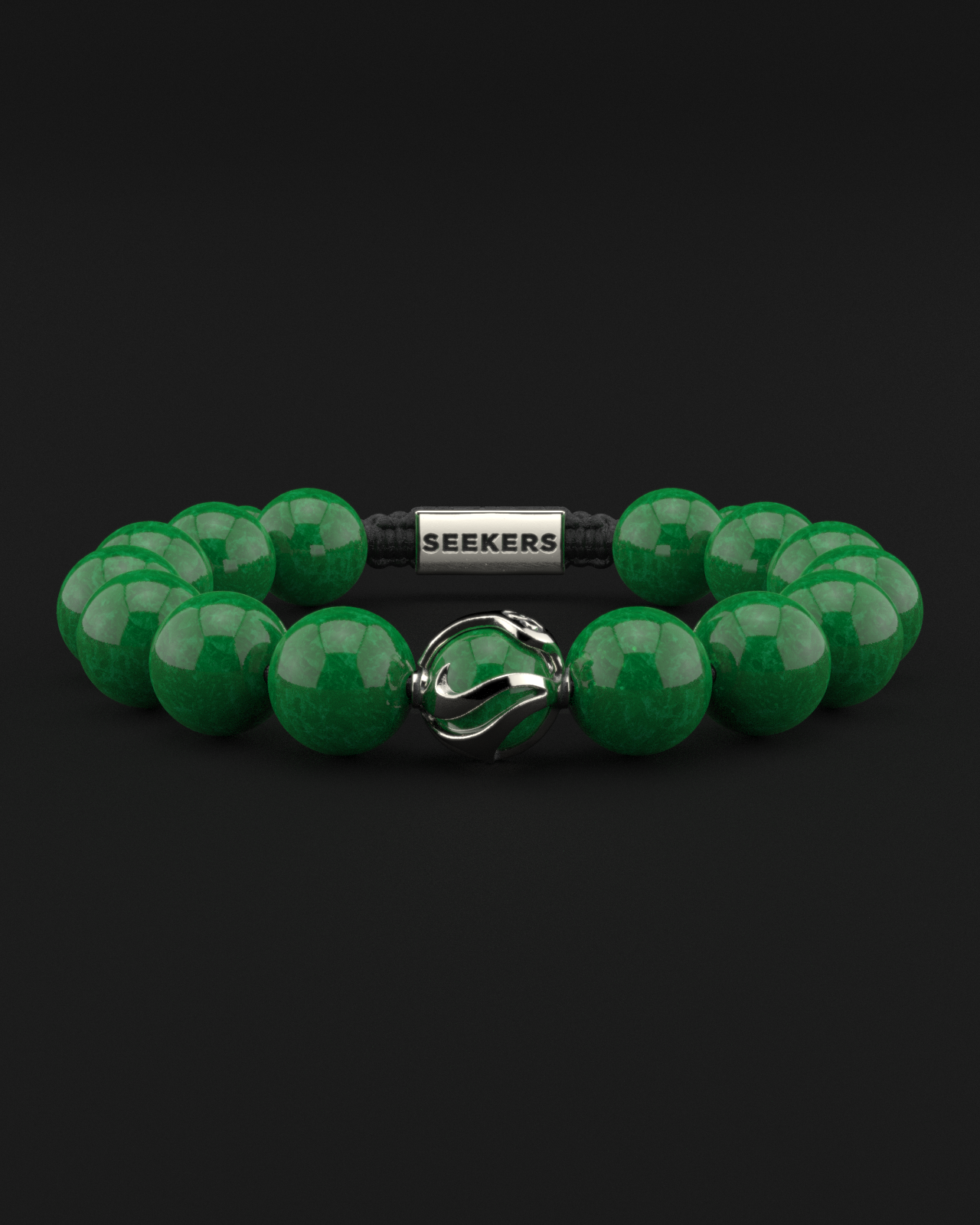 Emerald Jade Bracelet 12mm | Waves