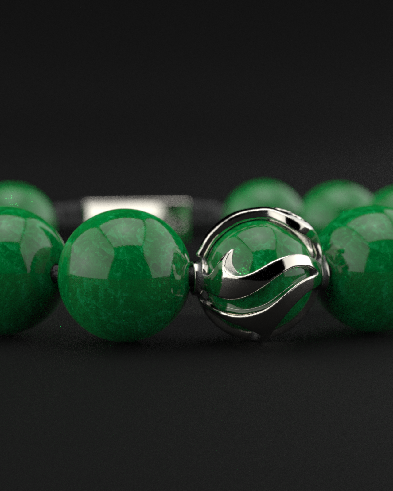 Emerald Jade Bracelet 12mm | Waves