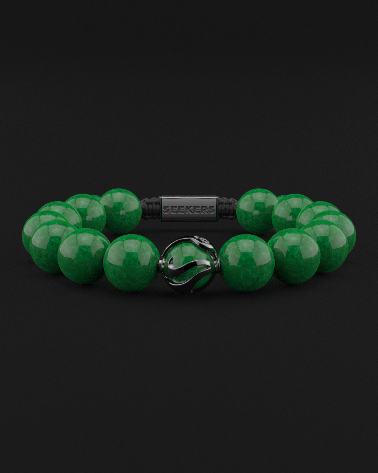 Emerald Jade Bracelet 12mm | Waves