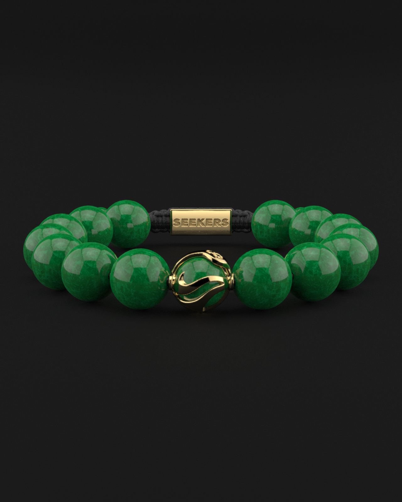 Emerald Jade Bracelet 12mm | Waves