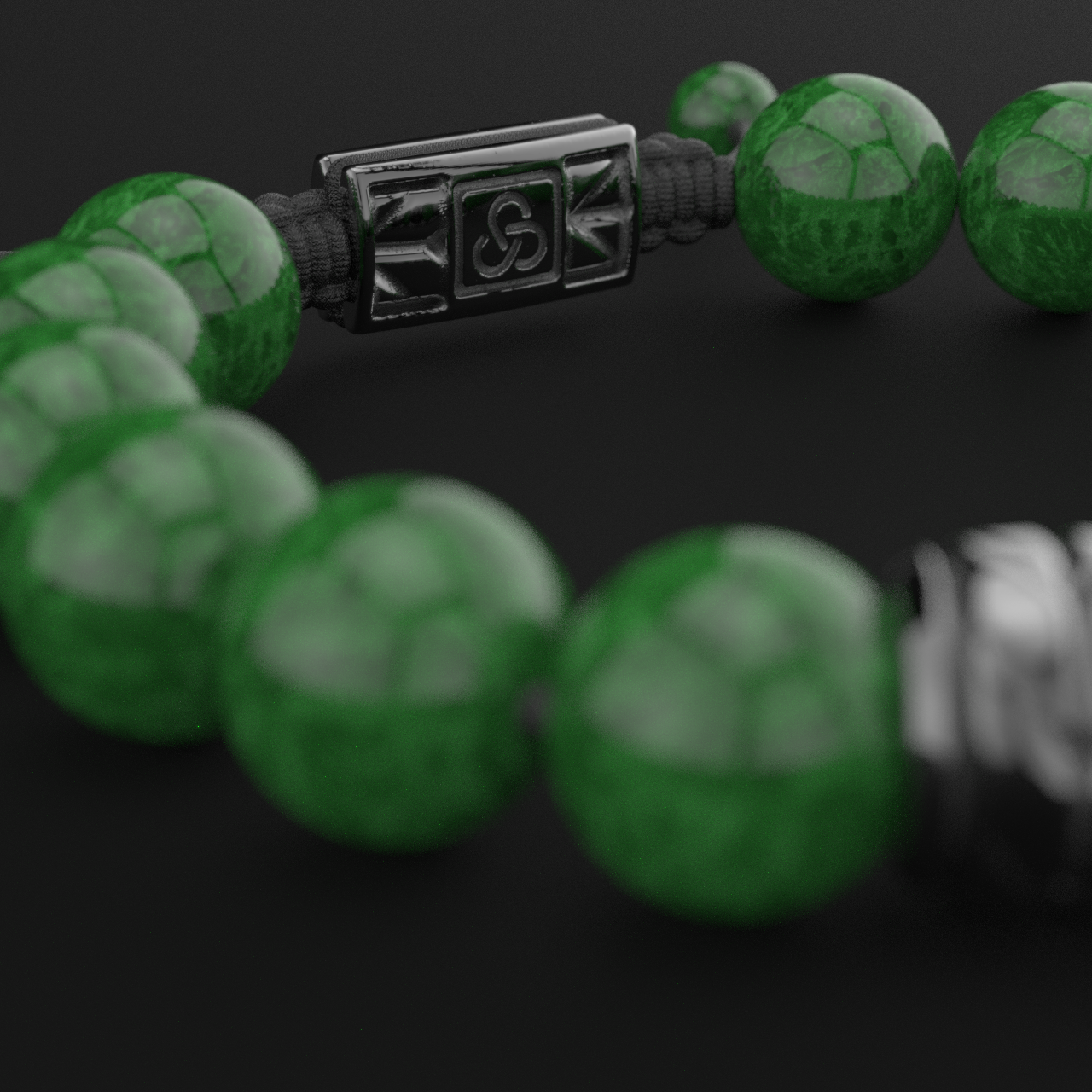 Emerald Jade Bracelet 12mm | Woven