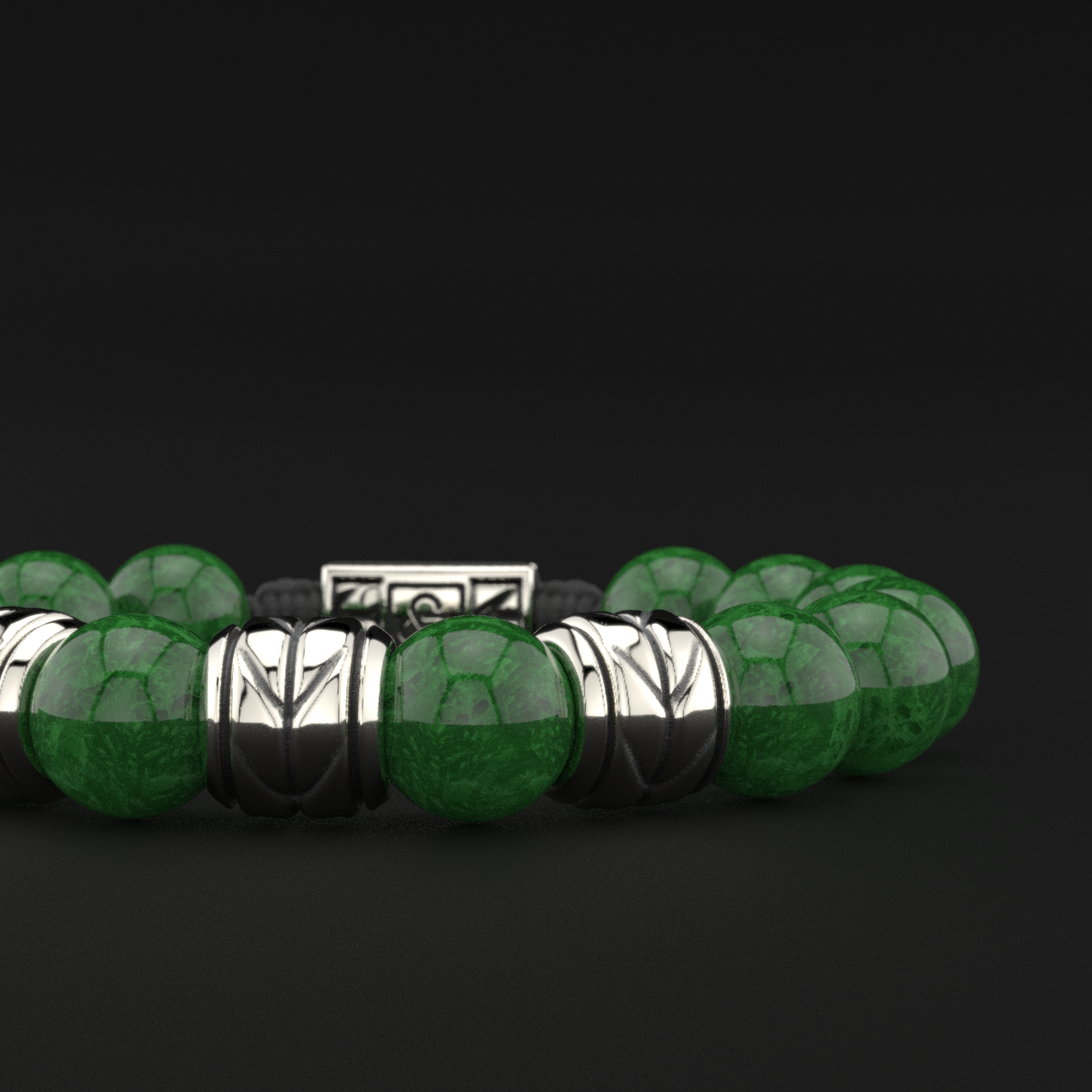 Emerald Jade Bracelet 12mm | Woven