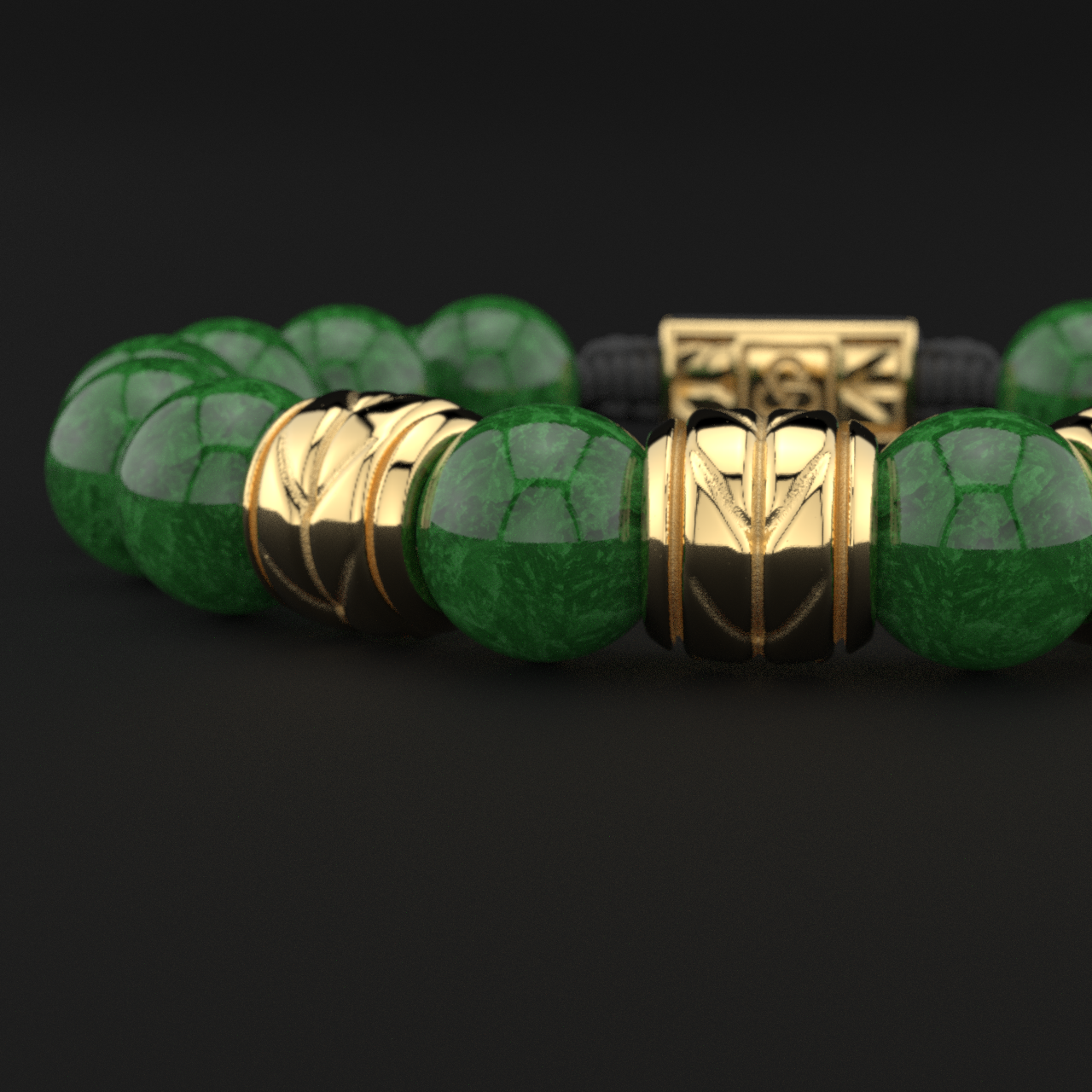 Emerald Jade Bracelet 12mm | Woven