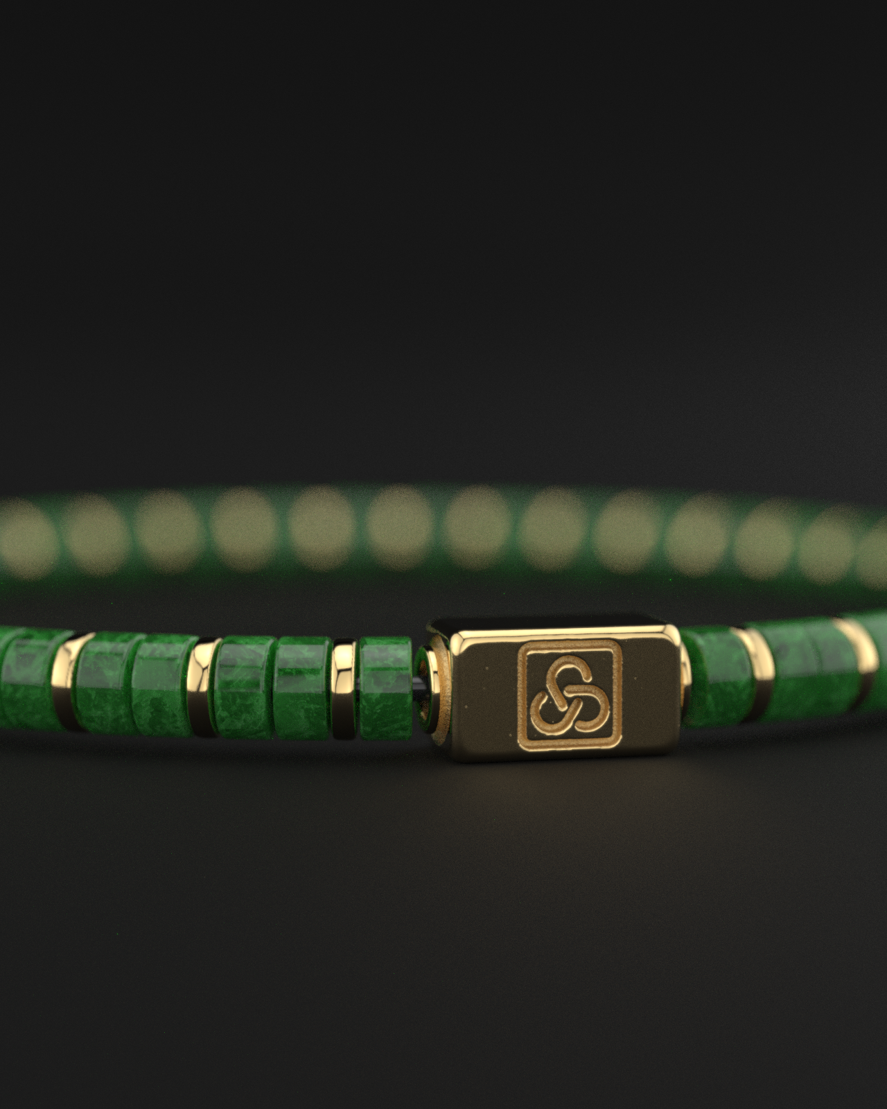 Emerald Jade Bracelet 4mm | Spacer #2