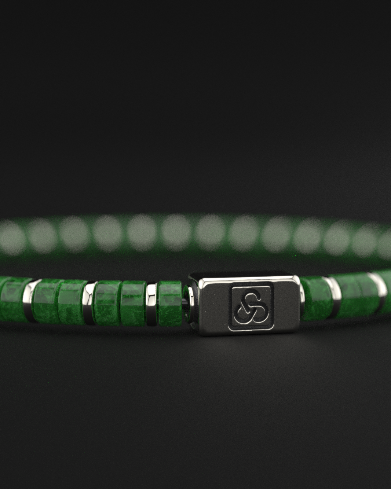 Emerald Jade Bracelet 4mm | Spacer #2