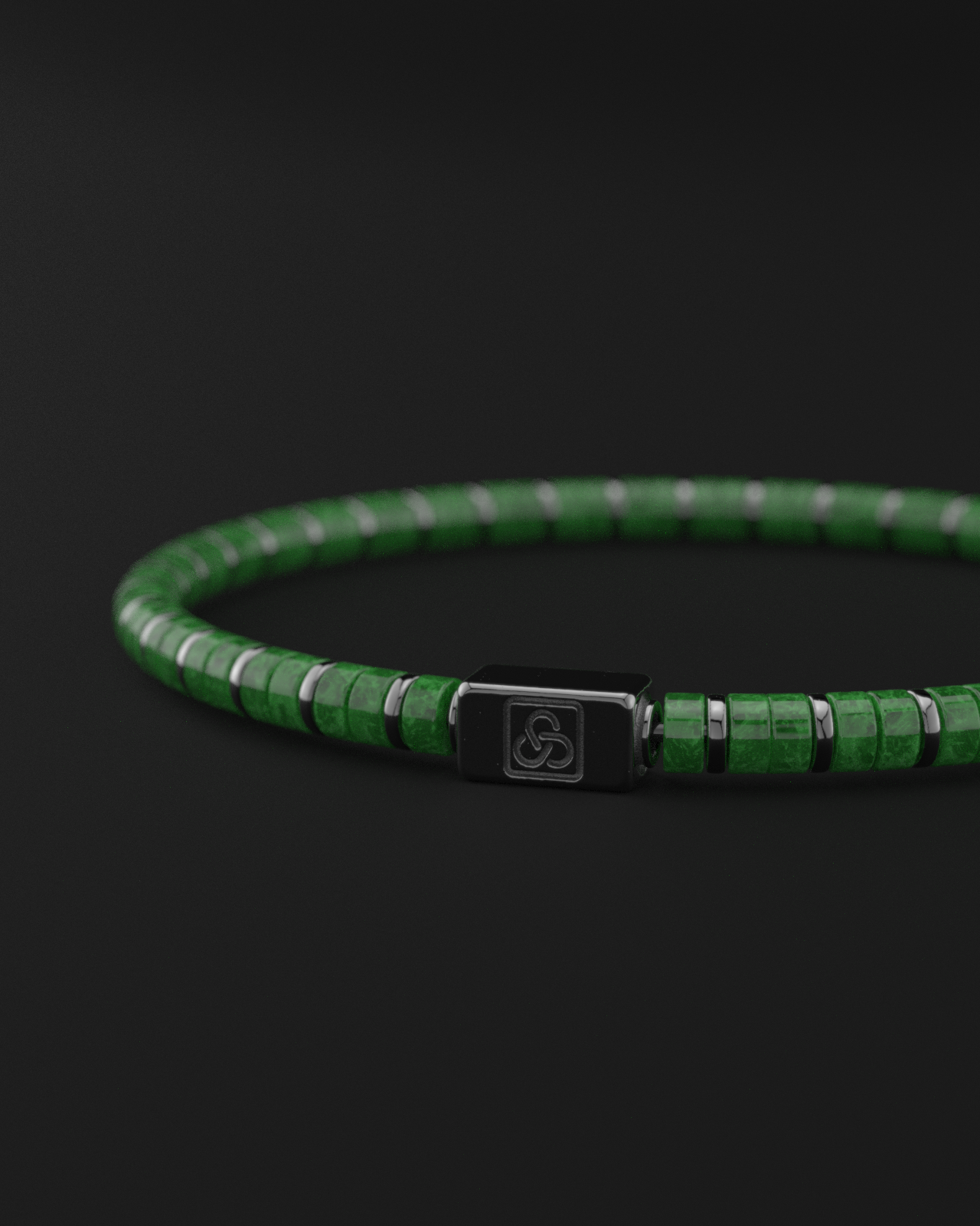 Emerald Jade Bracelet 4mm | Spacer #2