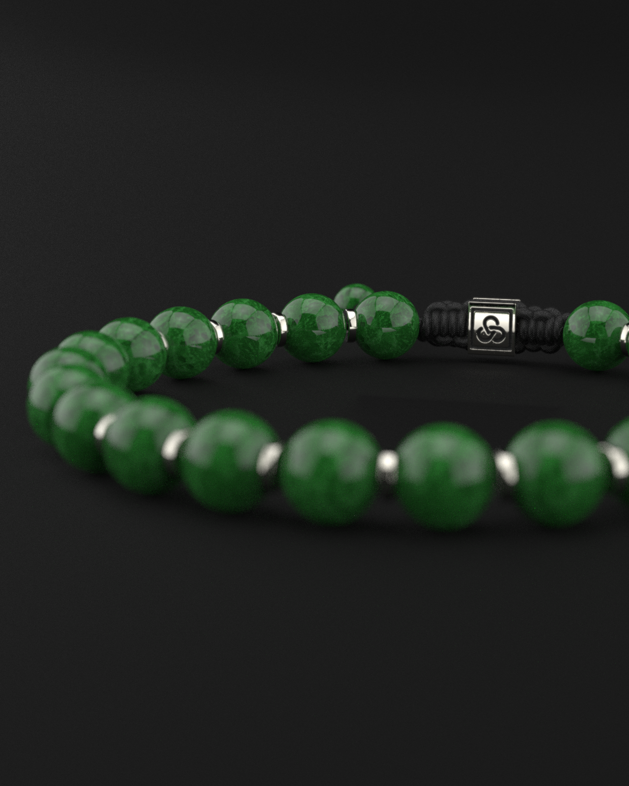 Emerald Jade Bracelet 8mm | Prayer