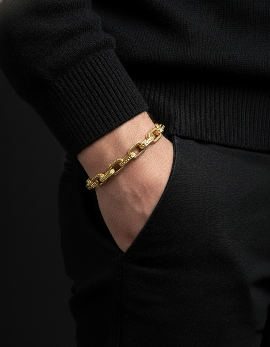 Pulsera de cadena cruda #3
