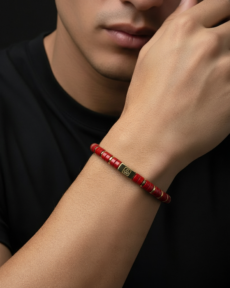 Red Jade Bracelet 6mm | Spacer #2