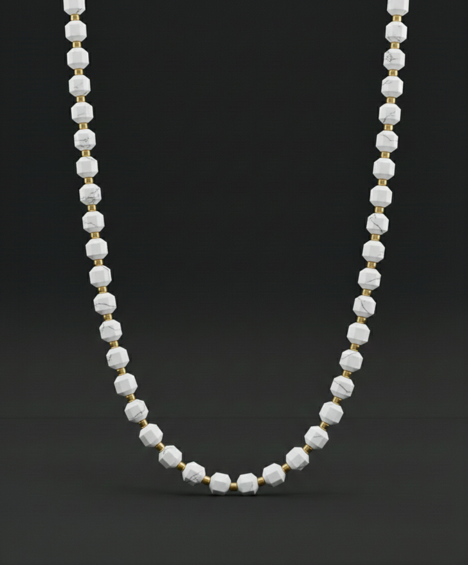 Howlite Necklace 5mm | Kubic
