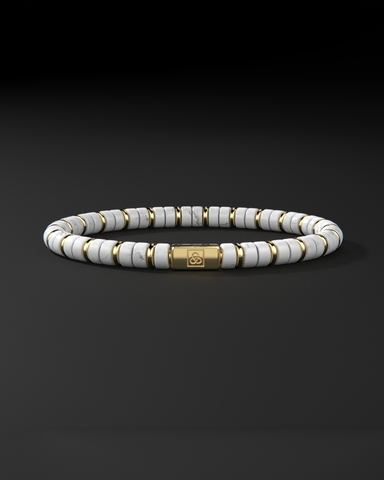 Bracciale in Howlite 6mm | Distanziatore n. 2