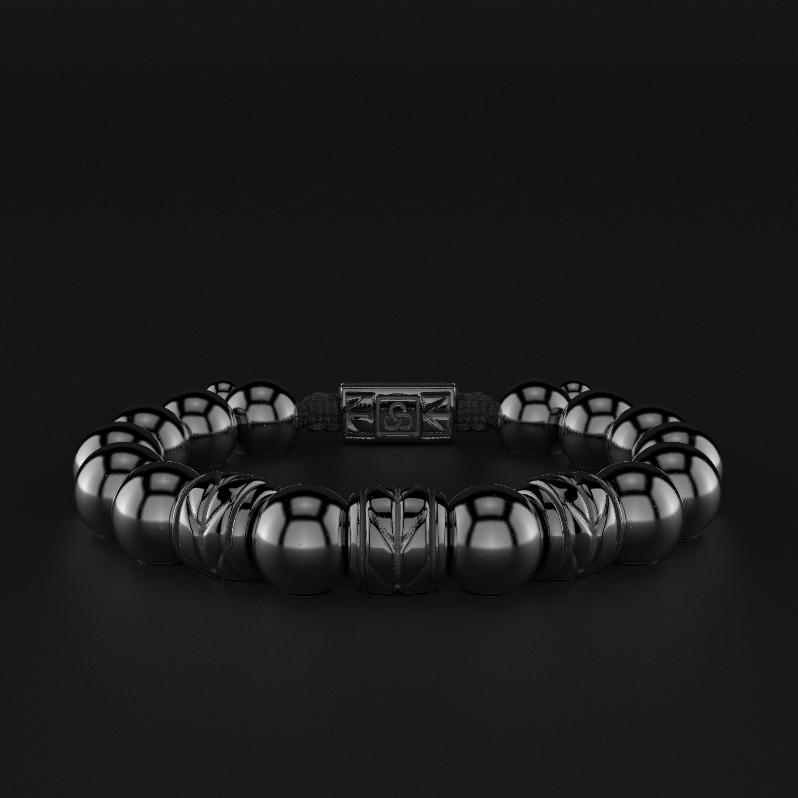 Hematite Bracelet 12mm | Woven