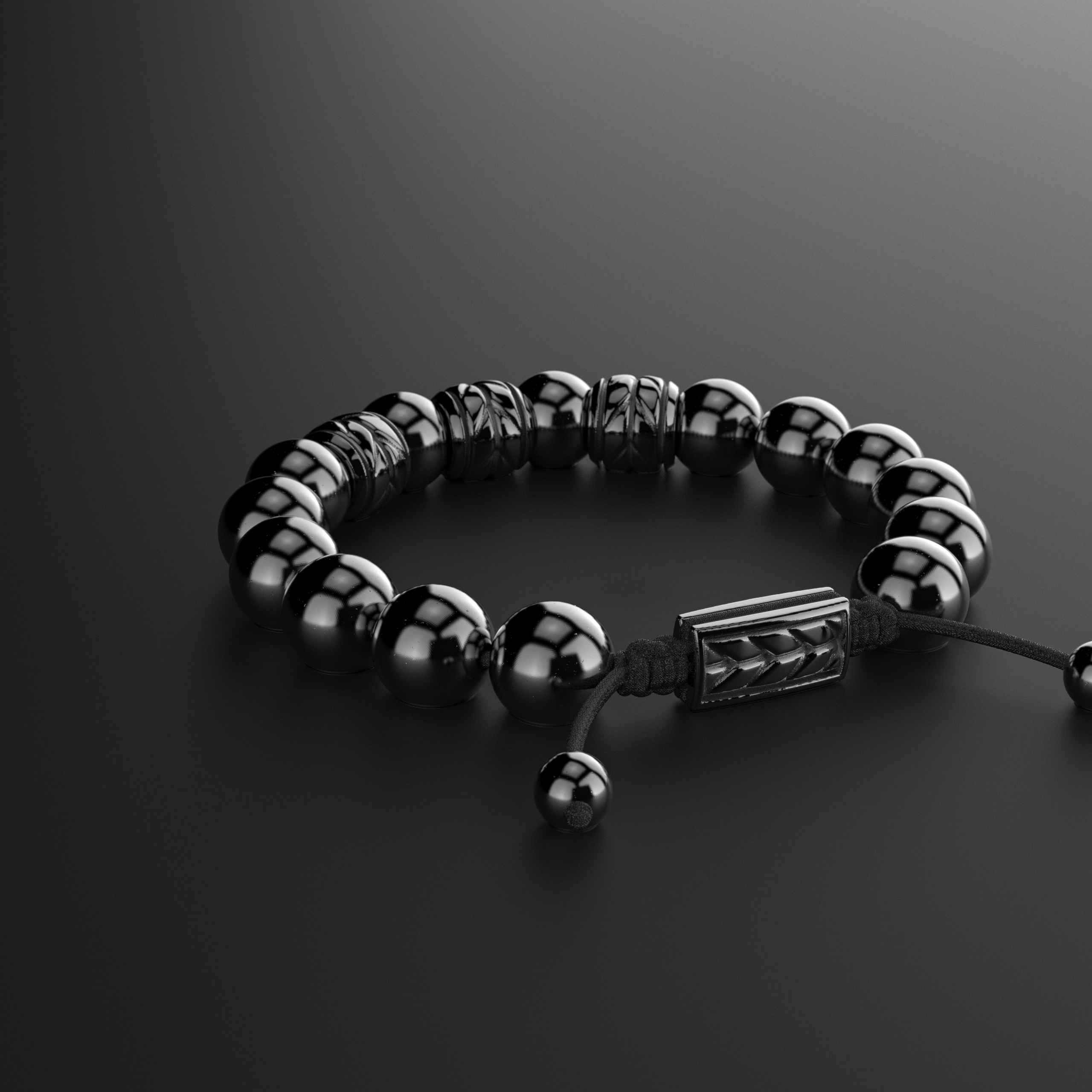 Hematite Bracelet 12mm | Woven