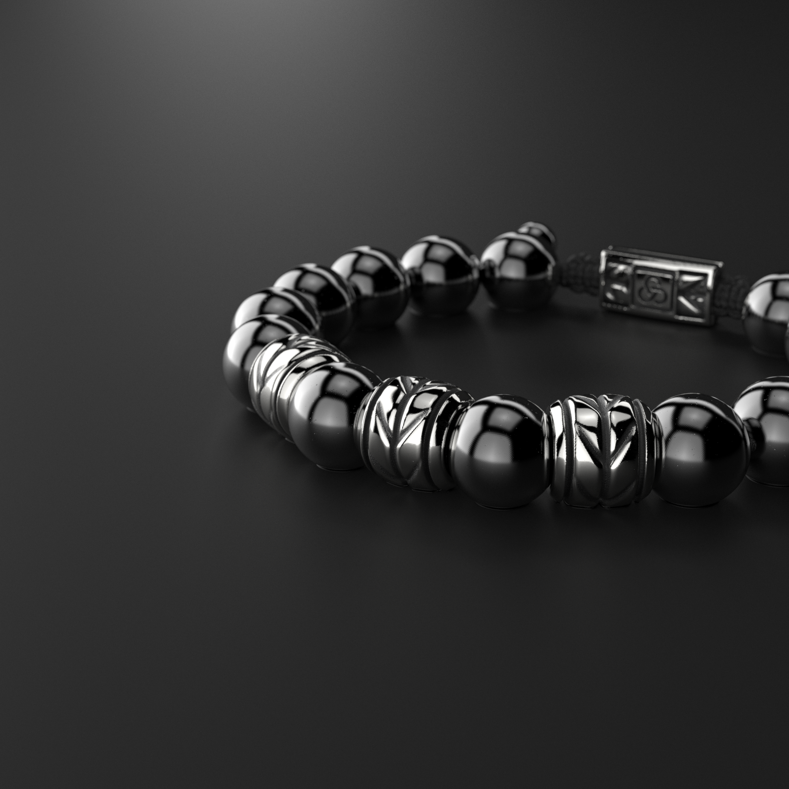 Hematite Bracelet 12mm | Woven