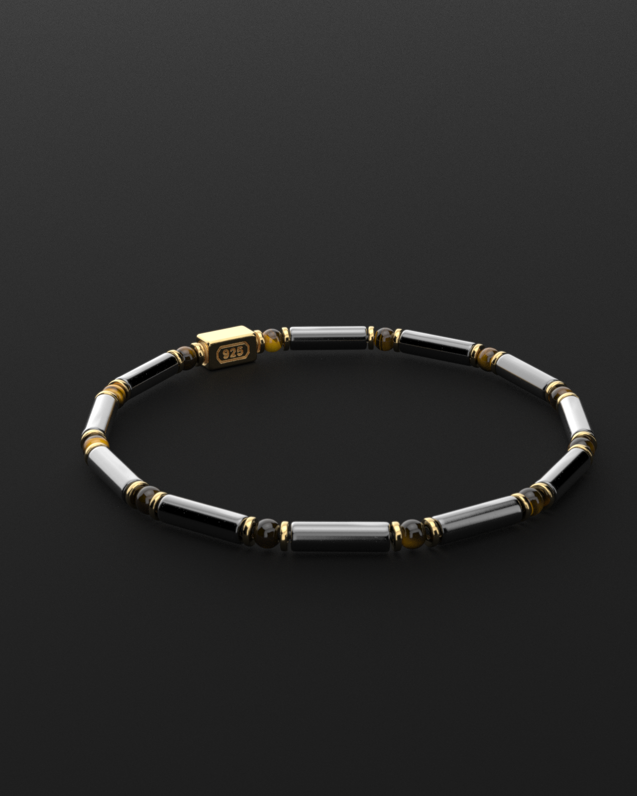 Hematite + Tiger Eye Bracelet 4mm | PIPE