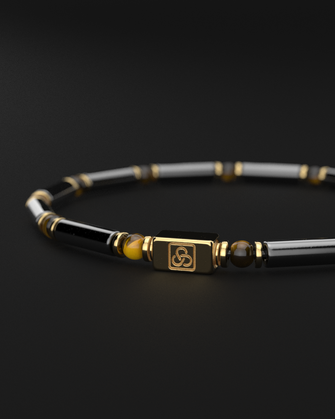 Hematite + Tiger Eye Bracelet 4mm | PIPE