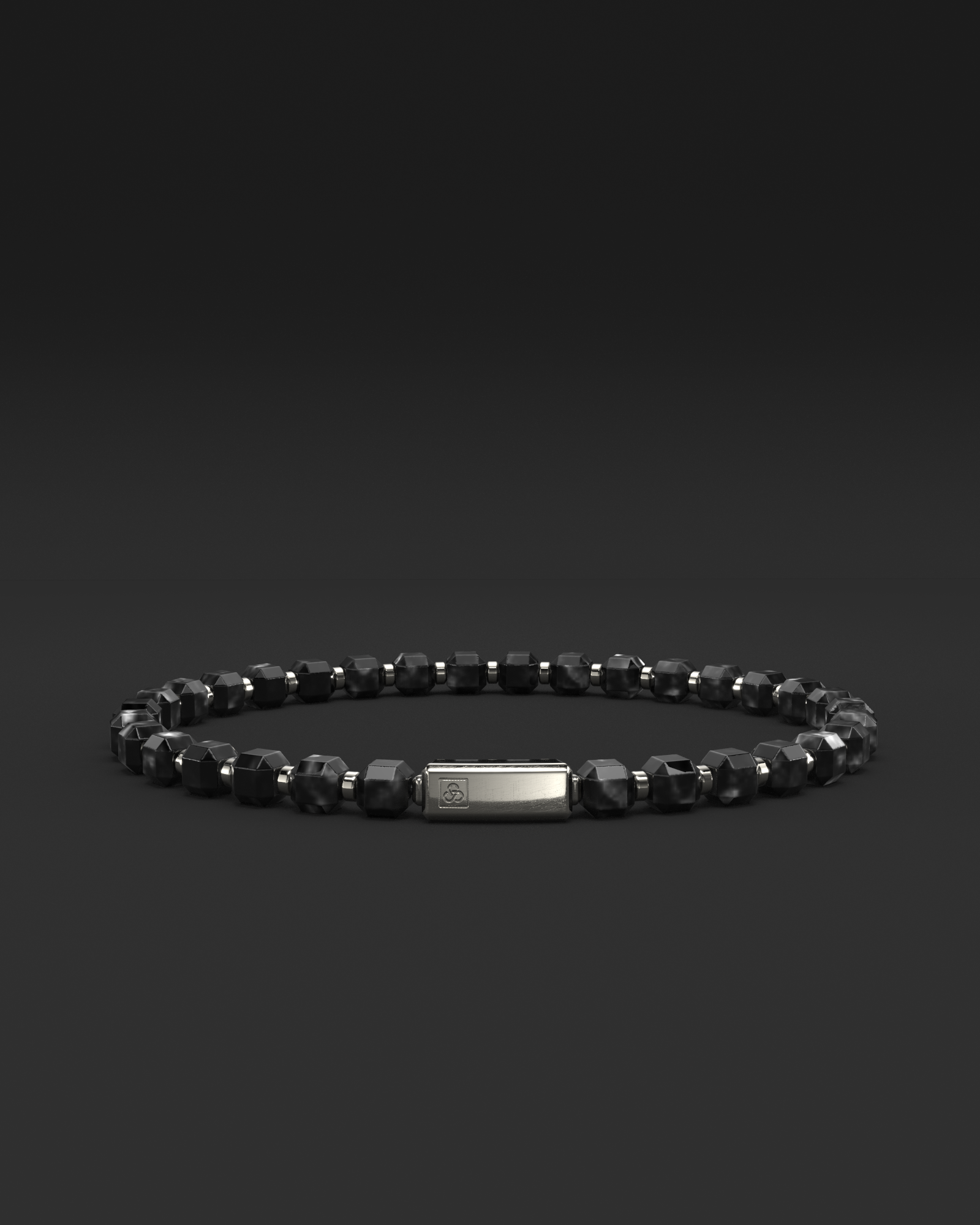 Silver Obsidian Bracelet 5mm | Kubic