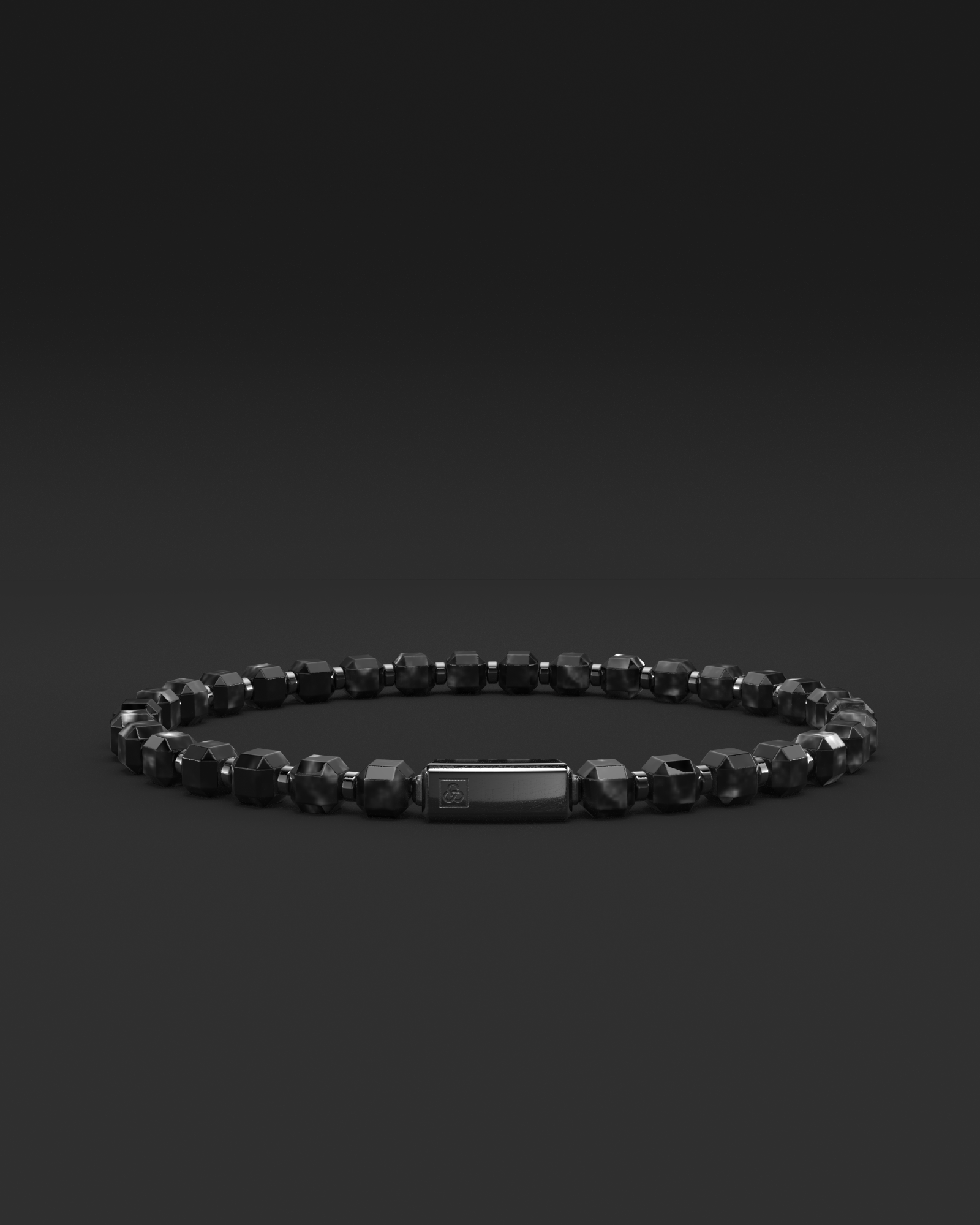 Silver Obsidian Bracelet 5mm | Kubic