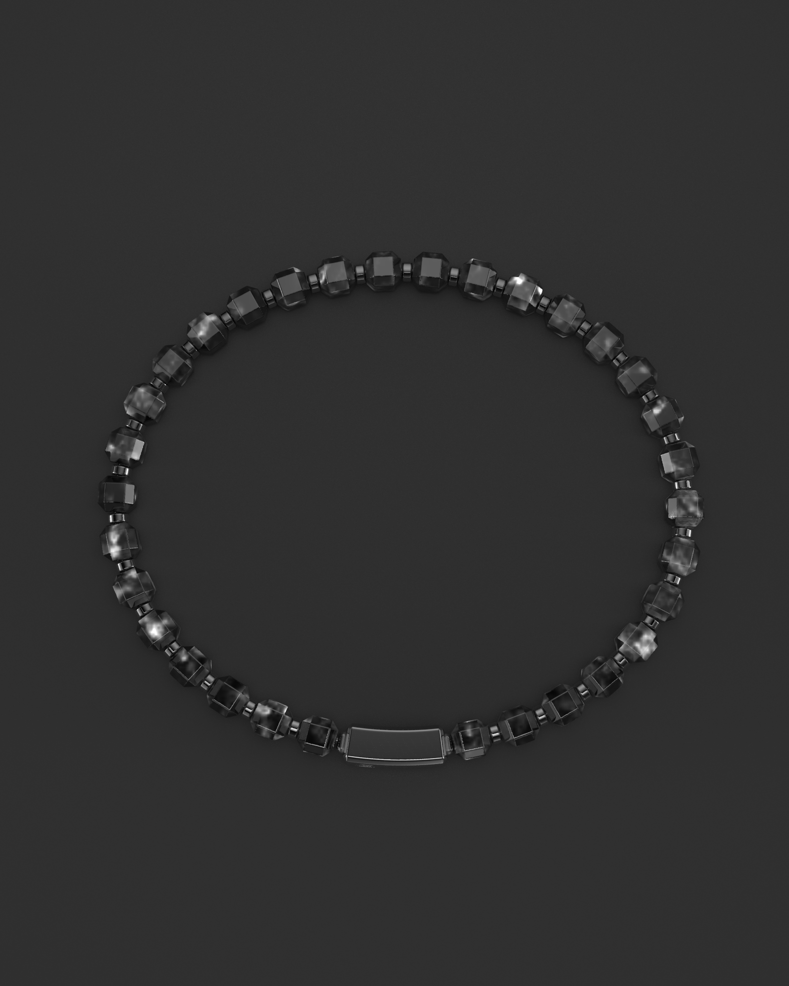 Silver Obsidian Bracelet 5mm | Kubic