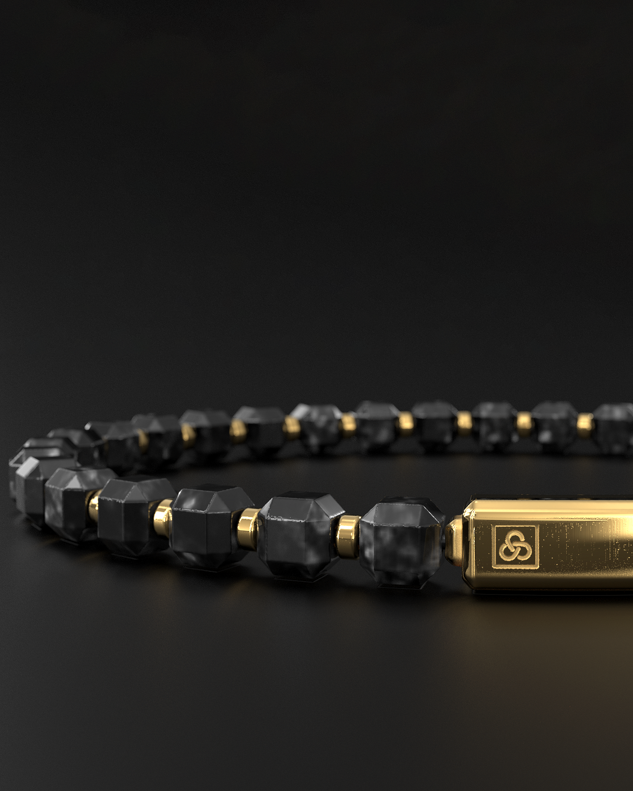Silver Obsidian Bracelet 5mm | Kubic