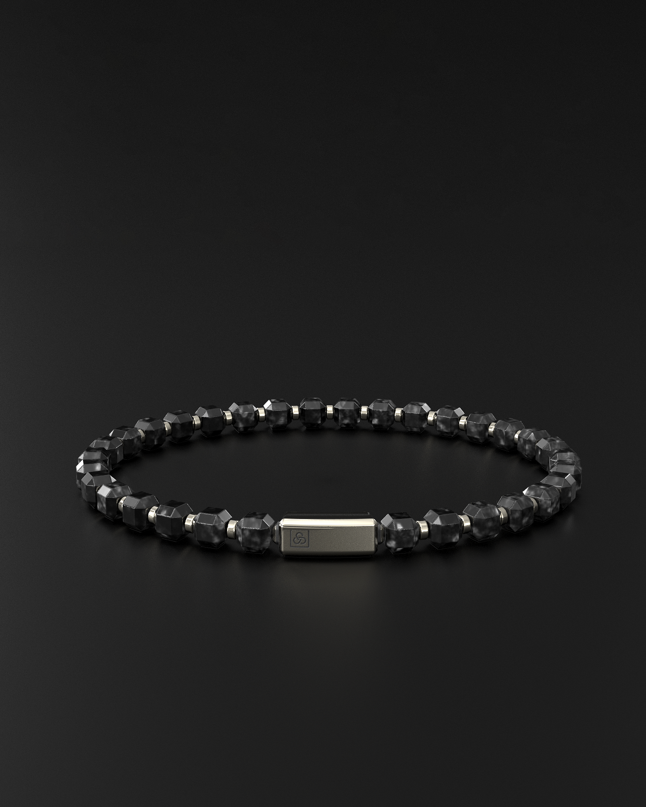 Silver Obsidian Bracelet 5mm | Kubic
