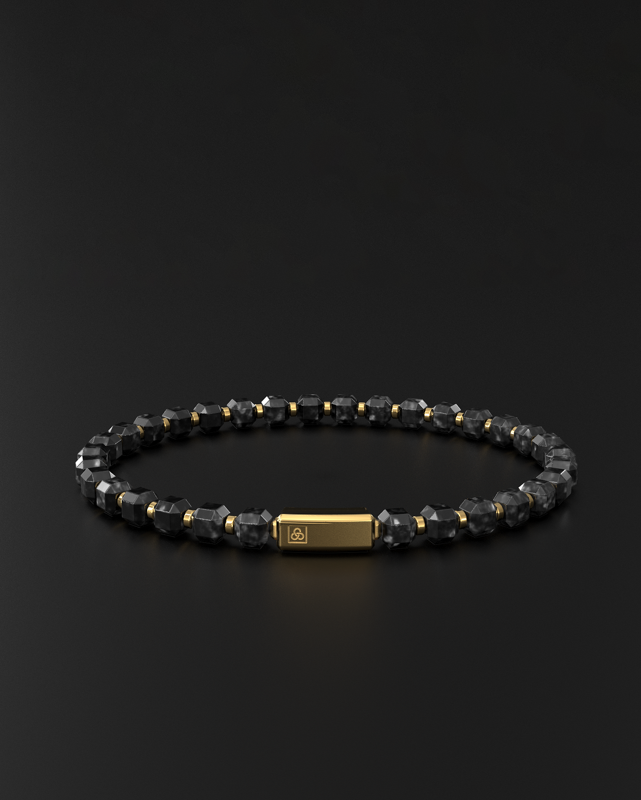 Silver Obsidian Bracelet 5mm | Kubic