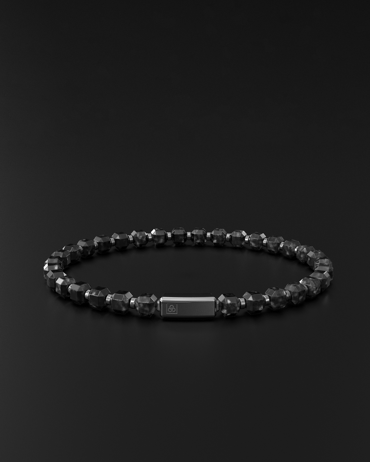 Silver Obsidian Bracelet 5mm | Kubic