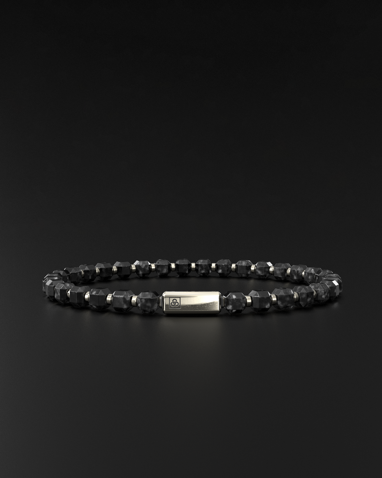 Silver Obsidian Bracelet 5mm | Kubic