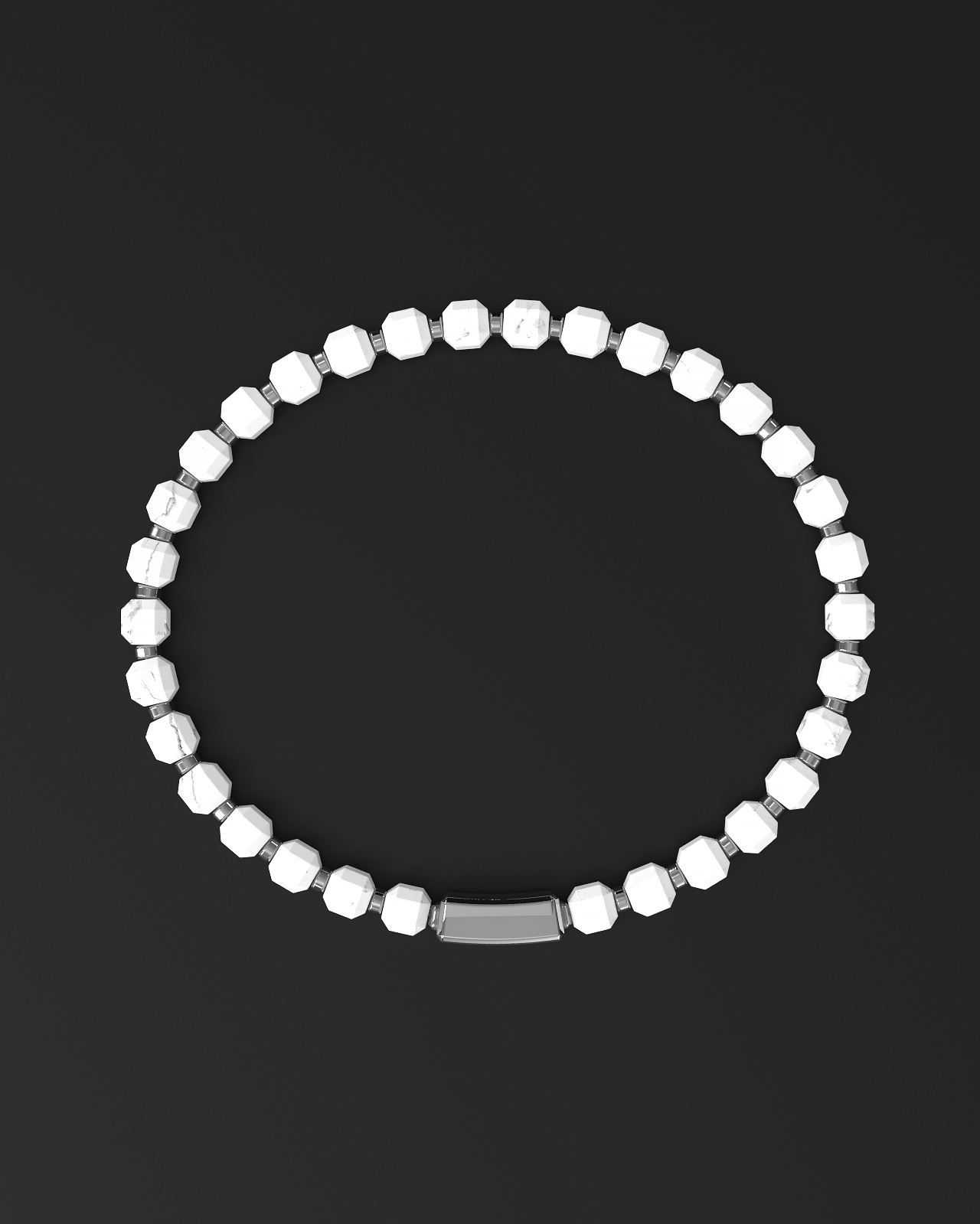 Howlite Bracelet 5mm | Kubic