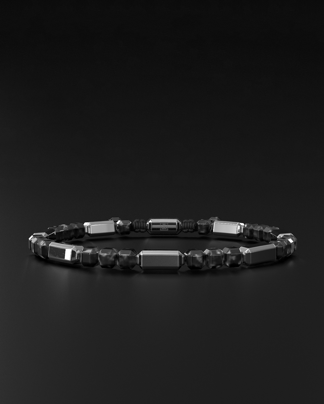 Silver Obsidian Bracelet #2 5mm | Kubic