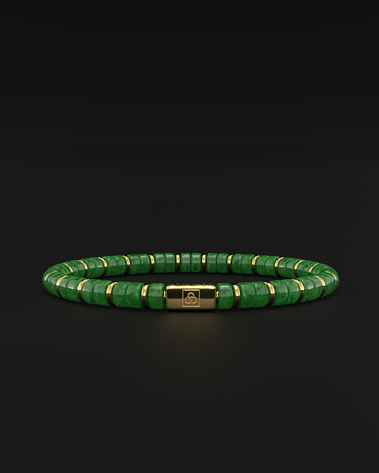 エメラルドブレスレット Emerald Jade Bracelet 4mm | Spacer #2 - Style with Protection and