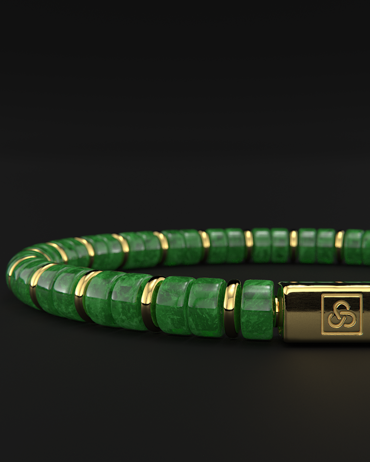 Bracciale in Giada Verde 6mm | Distanziatore n. 2