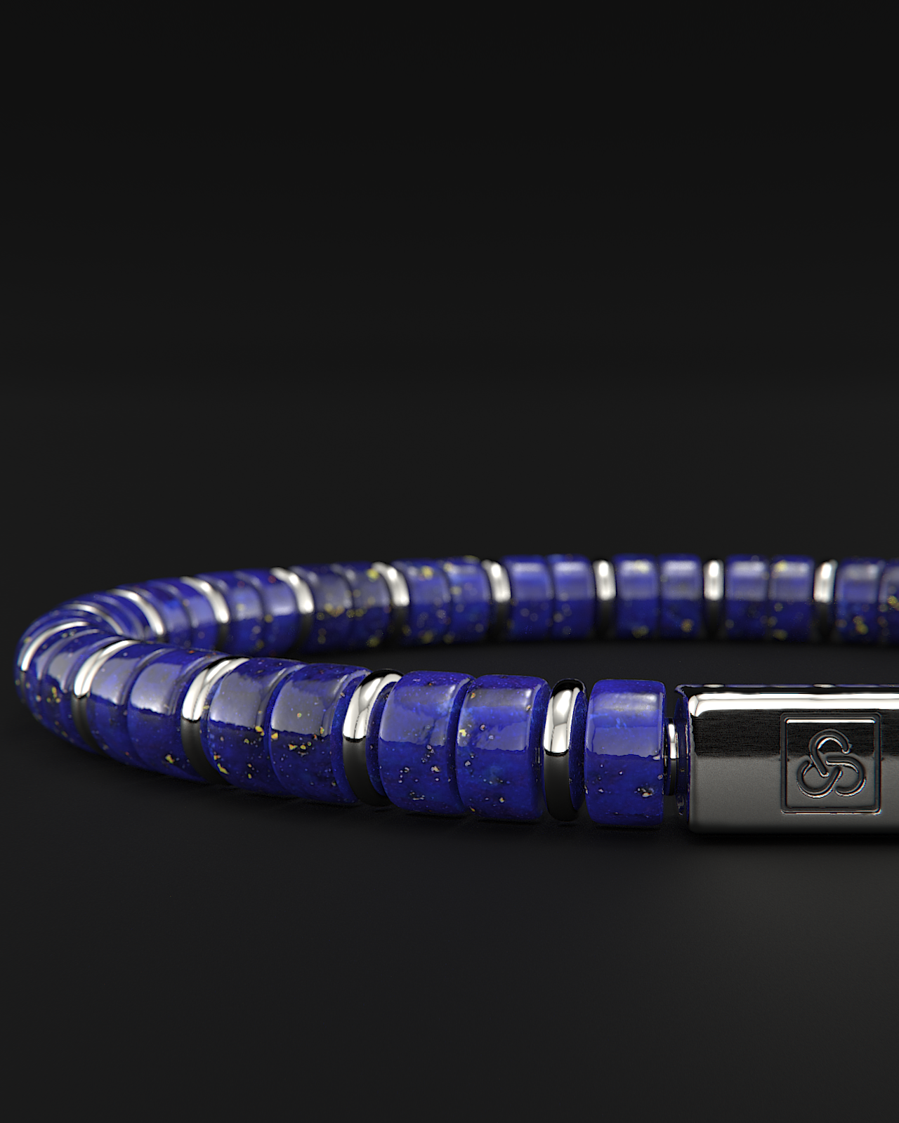 Bracciale in Lapis Lazuli 6mm | Distanziatore n. 2