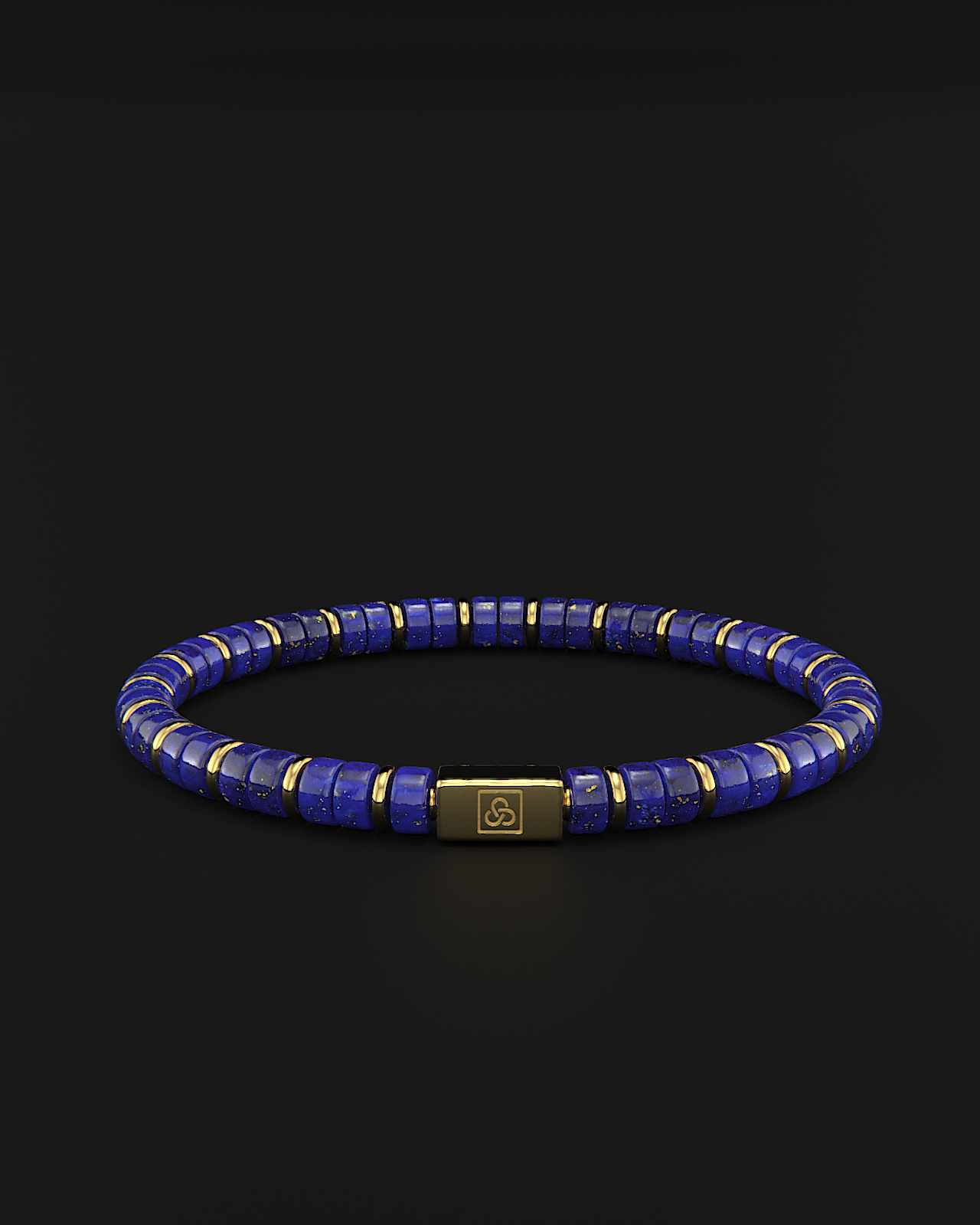 Bracciale in Lapis Lazuli 6mm | Distanziatore n. 2
