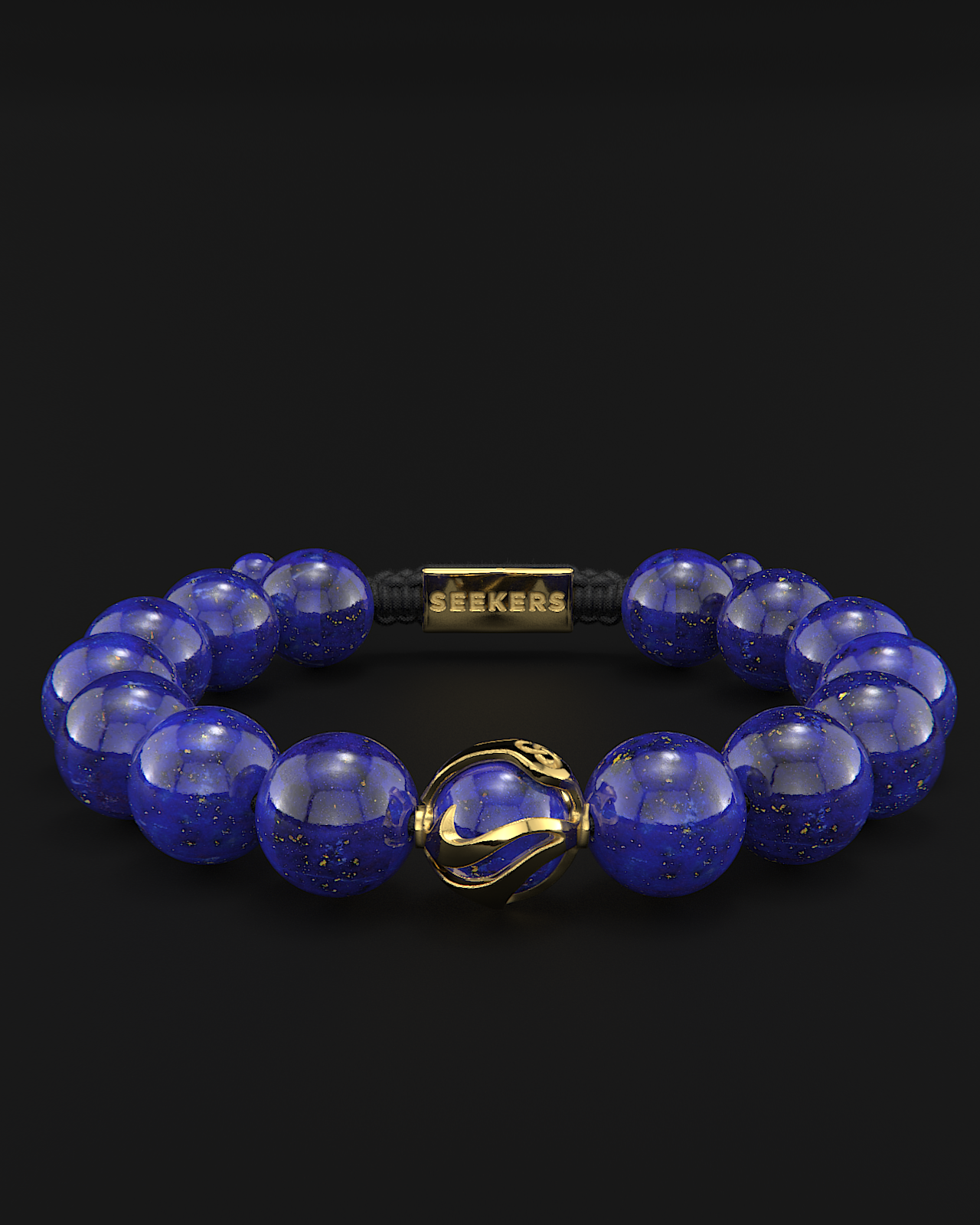 Lapislazuli Armband 12mm | Wellen