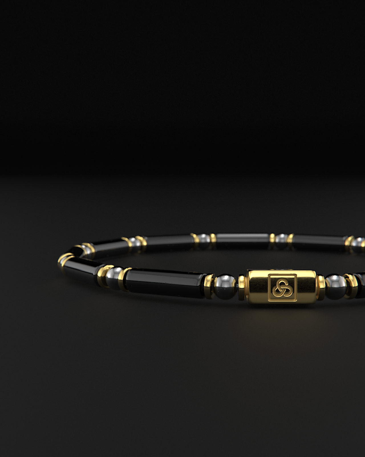 Onyx + Hematite Bracelet 4mm | PIPE